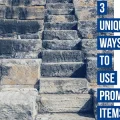 Stone steps with business promotional caption