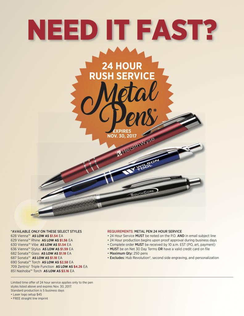 Need Custom Pens in a Rush? 