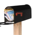 isolated open mailbox with mail