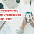 Overhead view of business desk - 6 Print Management Tips Your Organization is Missing