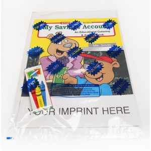 custom kids coloring book for promotional marketing in financial industries 