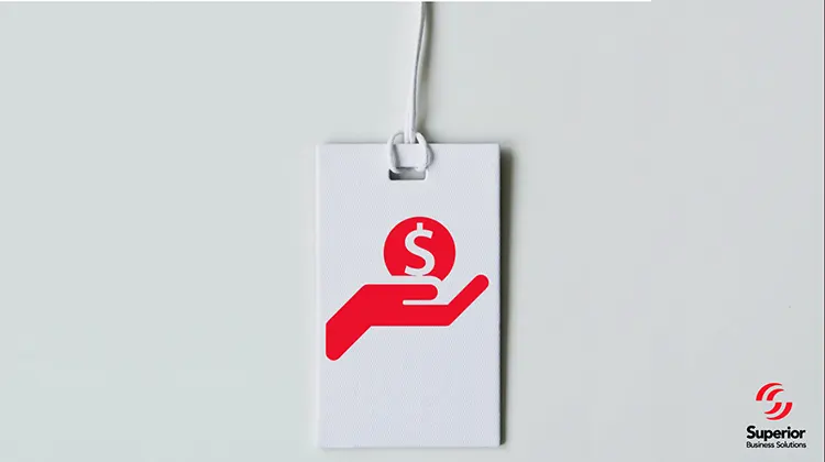 A custom tag with icon indicating lower cost and savings.