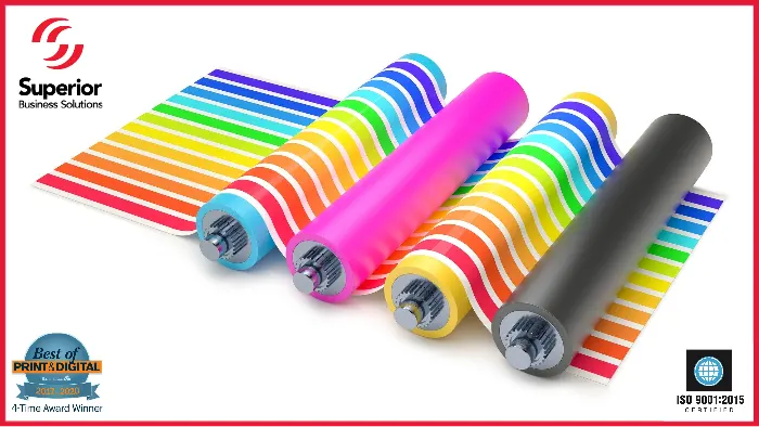Color printing ink ribbons and rollers