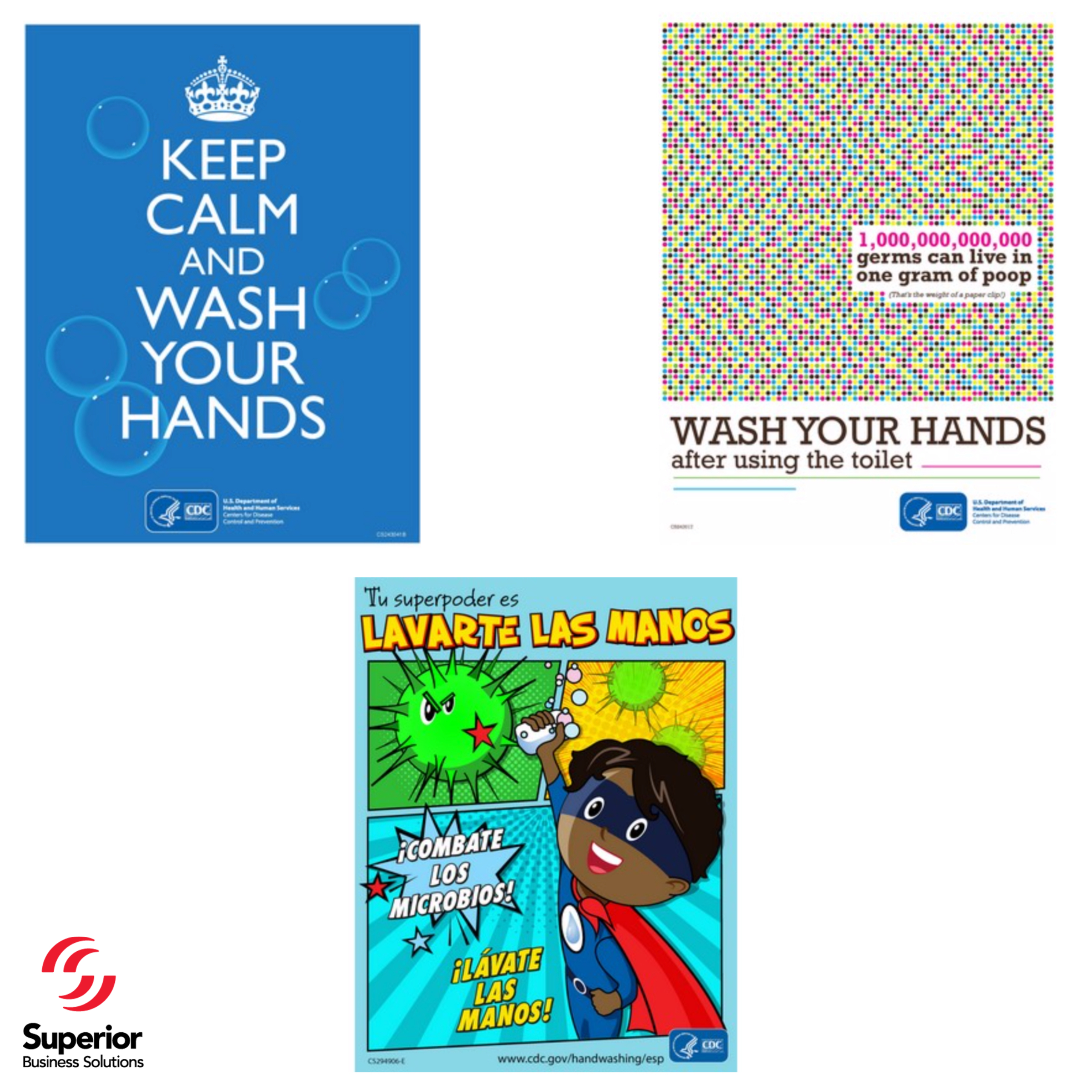 CDC approved Stock Posters | Hand washing series (8.5x11)