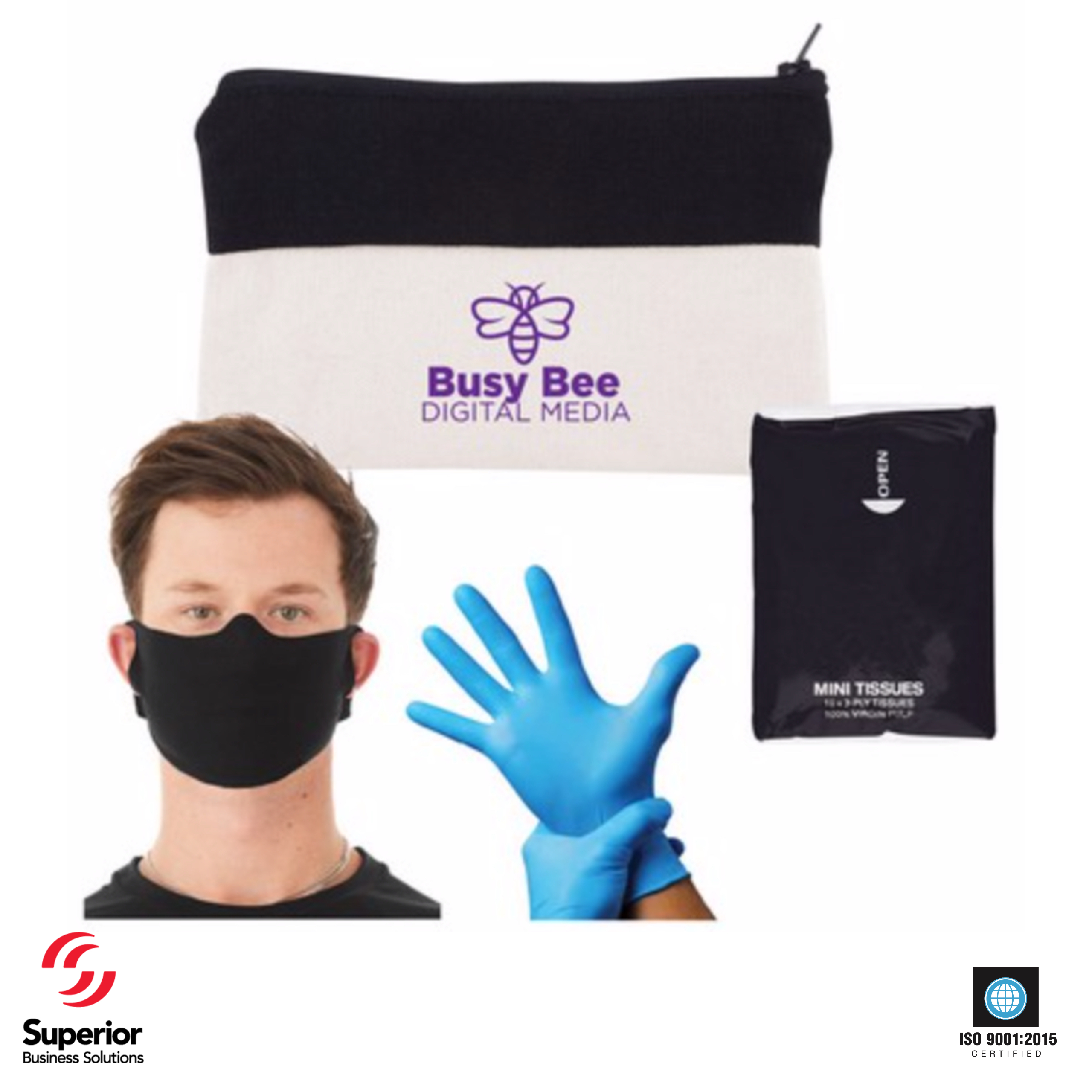 customized dropping by promotional kit with PPE for coronavirus