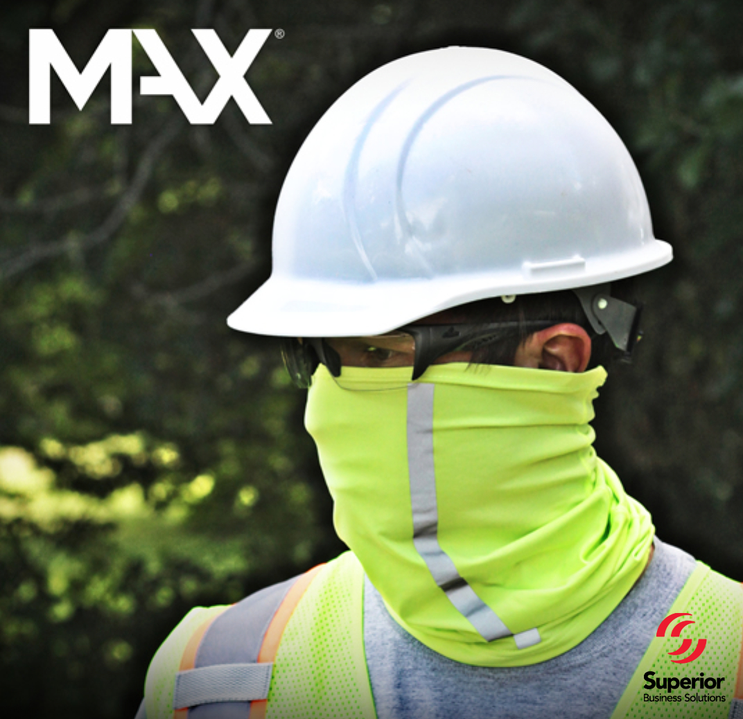 Custom MAX143 Ice Cooling Gaiter with High-Visibility Protection for Your Construction Crew