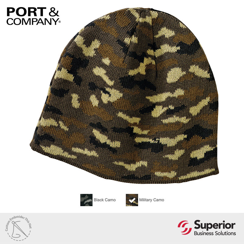 CP91C - Port and Company Knitted Camo Cap